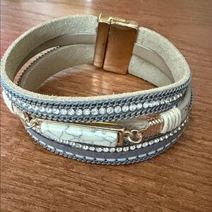 Stylish Multi-Layer Bracelet with Stone Accent